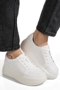 PANTOFI SPORT ALBI PIELE NATURALA TPC2008