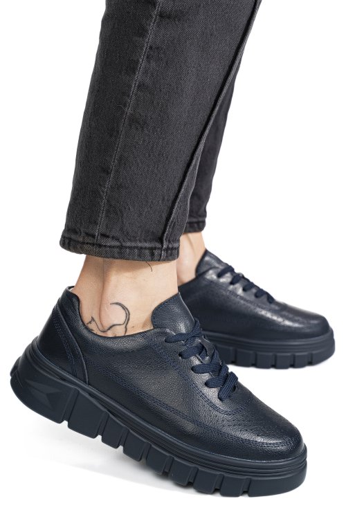 Pantofi sport bleumarin piele naturala apcw469