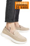 MOCASINI BEJ PIELE NATURALA INTOARSA TPC2810