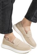MOCASINI BEJ PIELE NATURALA INTOARSA TPC2810