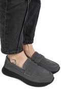 MOCASINI GRI PIELE NATURALA INTOARSA TPC2810