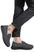 MOCASINI GRI PIELE NATURALA INTOARSA TPC2810