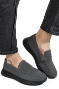 MOCASINI GRI PIELE NATURALA INTOARSA TPC2810