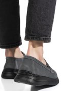 MOCASINI GRI PIELE NATURALA INTOARSA TPC2810