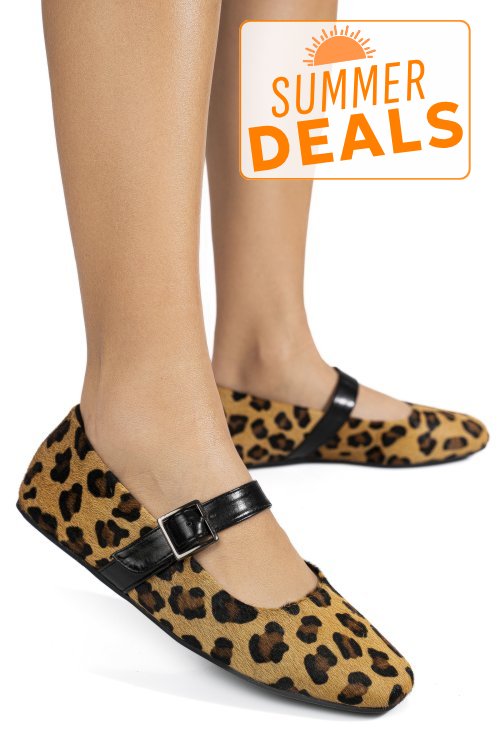 Pantofi maro animal print piele naturala intoarsa ts77im-a612