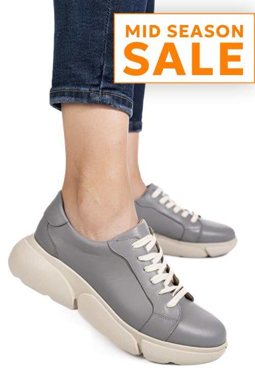 Pantofi sport gri piele naturala 3s77011b