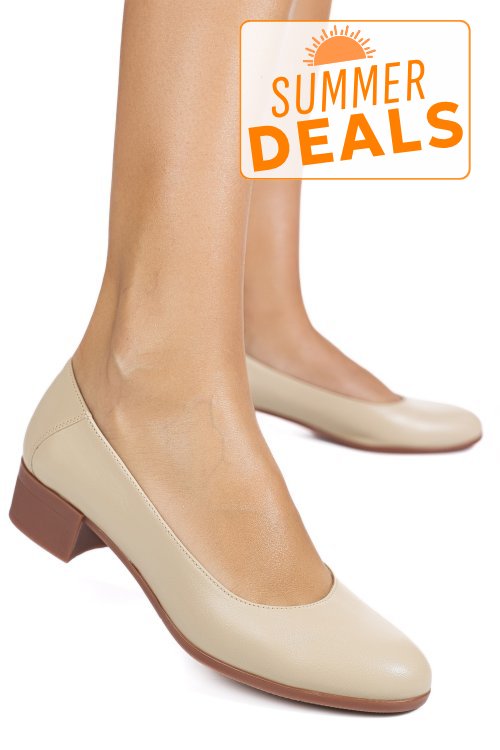 Pantofi bej piele naturala 1s7771