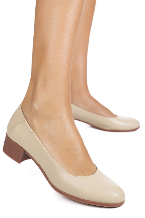 Pantofi bej piele naturala 1s7771