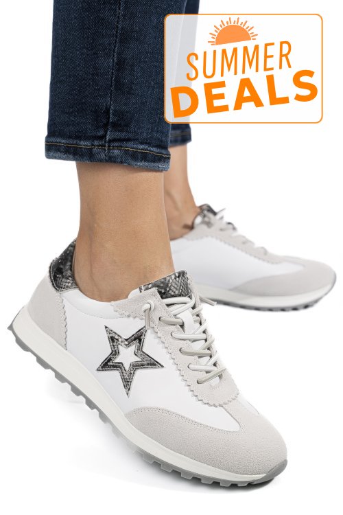 Pantofi sport alb gri piele naturala fsp002479