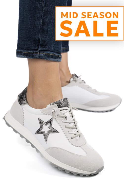 Pantofi sport alb gri piele naturala fsp002479