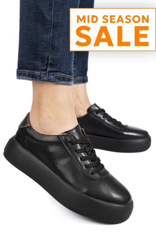 Pantofi sport negri piele naturala fsp001884