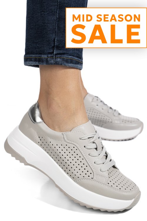 Pantofi sport gri piele naturala tsp2820