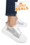 PANTOFI SPORT ALBI PIELE NATURALA TPC7019