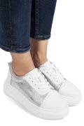 PANTOFI SPORT ALBI PIELE NATURALA TPC7019