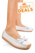 MOCASINI ALBI PIELE NATURALA 5SP81