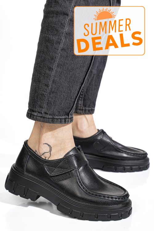 Mocasini black piele naturala 8sp813