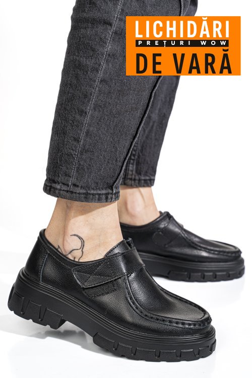 Mocasini black piele naturala 8sp813
