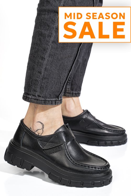 Mocasini black piele naturala 8sp813