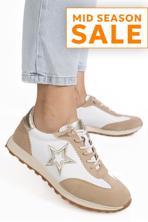 Pantofi sport alb camel piele naturala fsp002479