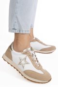 PANTOFI SPORT ALB CAMEL PIELE NATURALA FSP002479