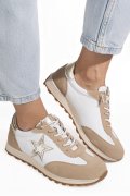 PANTOFI SPORT ALB CAMEL PIELE NATURALA FSP002479