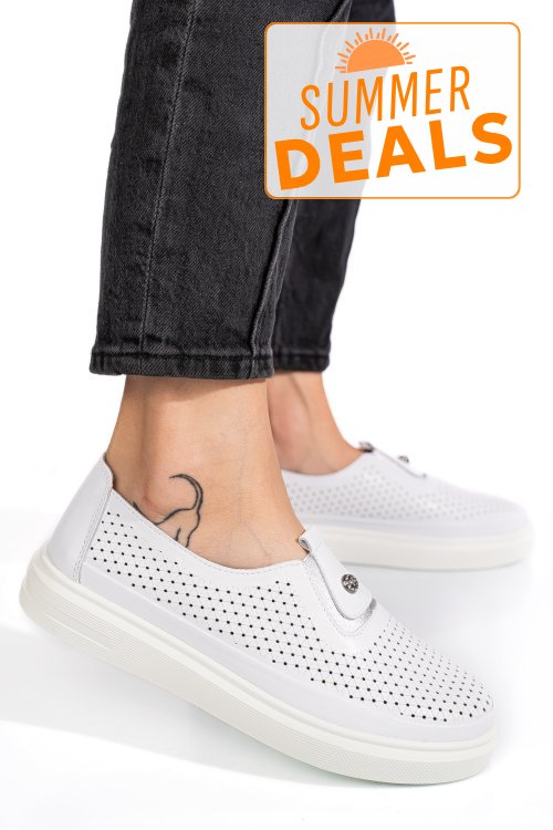 Espadrile albe piele naturala 8sp83190
