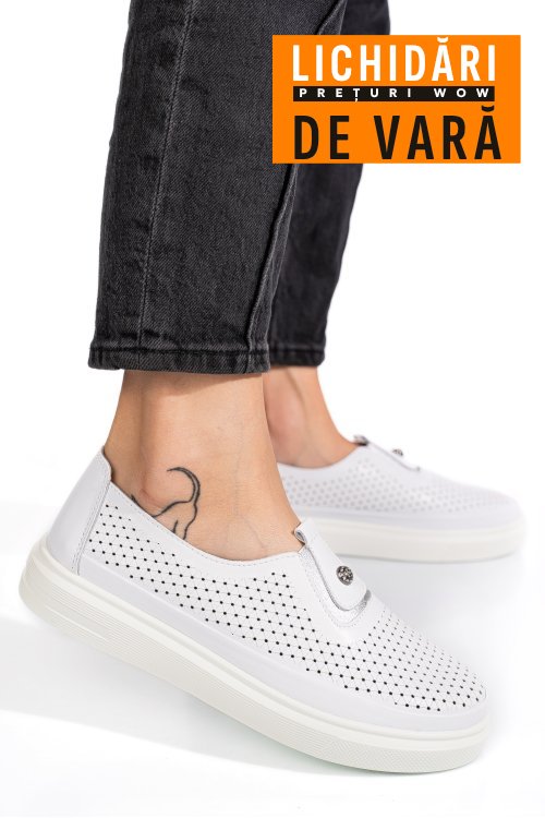 Espadrile albe piele naturala 8sp83190