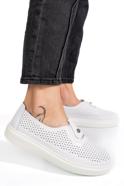 Espadrile albe piele naturala 8sp83190
