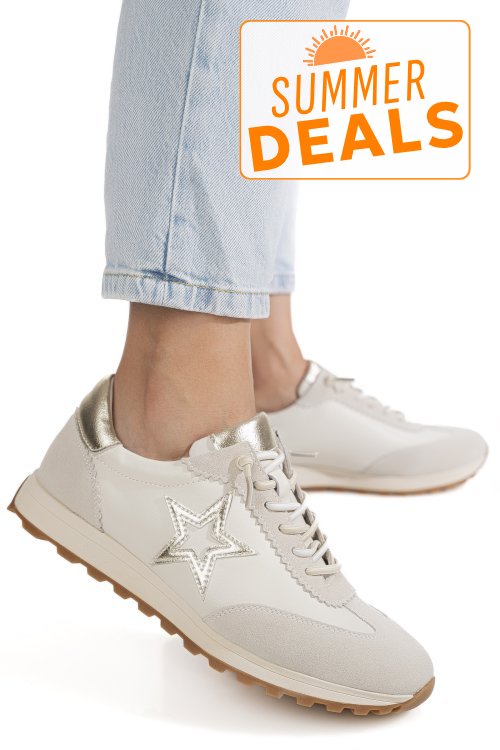 Pantofi sport bej piele naturala fsp002479