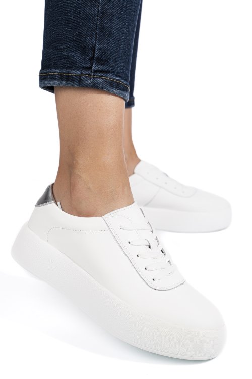 Pantofi sport albi piele naturala fsp001884