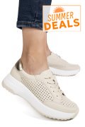 PANTOFI SPORT BEJ PIELE NATURALA TSP2820