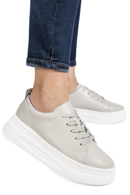 Pantofi sport gri piele naturala aspw202326