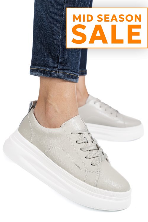 Pantofi sport gri piele naturala aspw202326