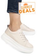 PANTOFI SPORT BEJ PIELE NATURALA ASPW202326