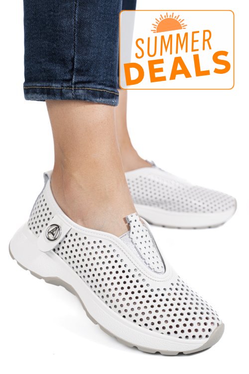 Espadrile albe piele naturala tsp6041