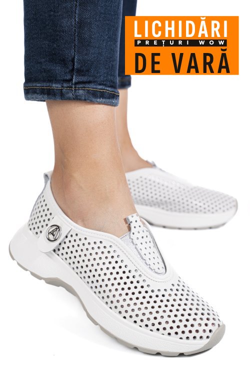 Espadrile albe piele naturala tsp6041