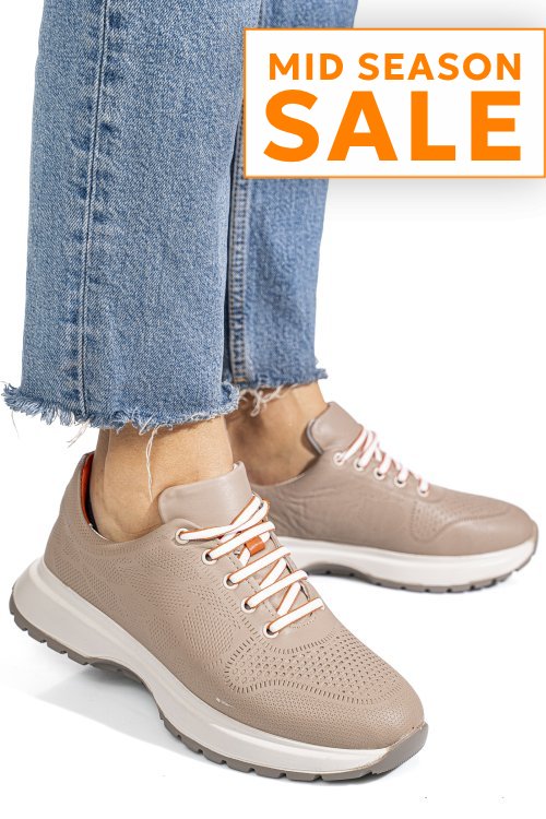 Pantofi sport taupe piele naturala 5pc05e