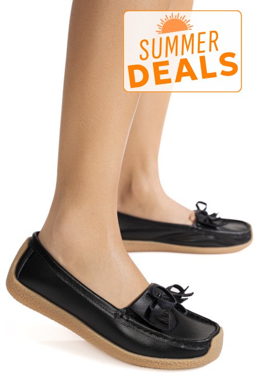 Mocasini negri piele naturala 5sp81
