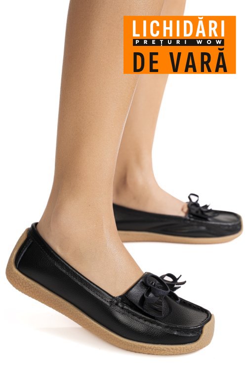 Mocasini negri piele naturala 5sp81