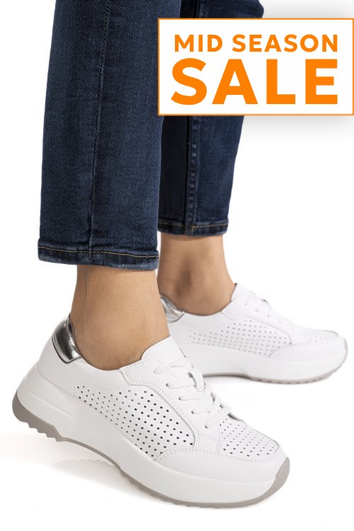 Pantofi sport albi piele naturala tsp2820