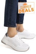 PANTOFI SPORT ALBI PIELE NATURALA TSP2820