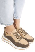 PANTOFI SPORT KHAKI PIELE NATURALA ASP568