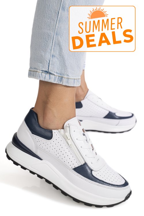 Pantofi sport bleumarin piele naturala hsp18