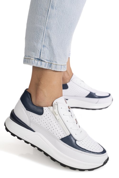 Pantofi sport bleumarin piele naturala hsp18