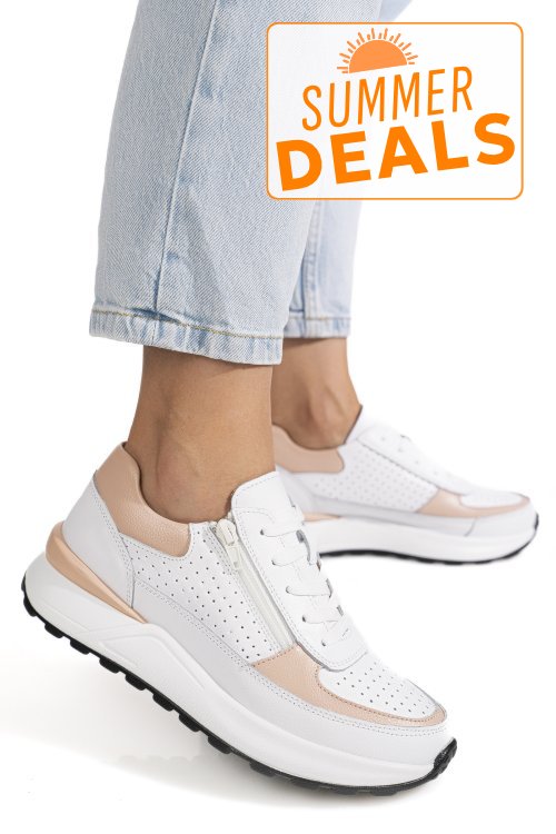 Pantofi sport roz piele naturala hsp18