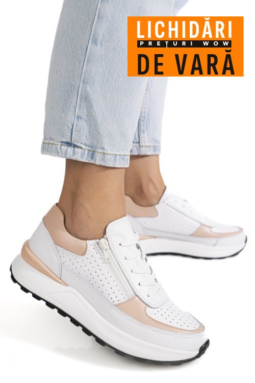 Pantofi sport roz piele naturala hsp18