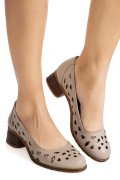 PANTOFI TAUPE PIELE NATURALA 3S7754
