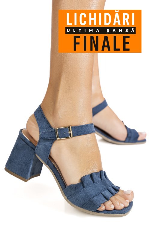 Sandale albastre piele naturala intoarsa 8455567