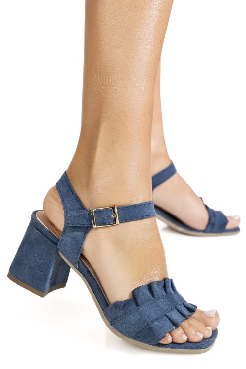 Sandale albastre piele naturala intoarsa 8455567