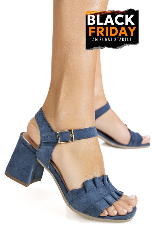 Sandale albastre piele naturala intoarsa 8455567